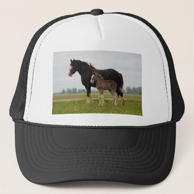Gorra De Camionero yegua y potra del clydesdale (Anverso)