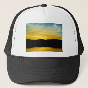 Gorra De Camionero Yellow Mt Lake Sunset