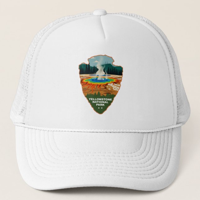 Gorra De Camionero Yellowstone Grand Prismatic Spring Arrowhead (Anverso)