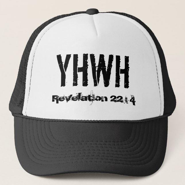 Gorra De Camionero YHWH, revelación 22: 4 (Anverso)