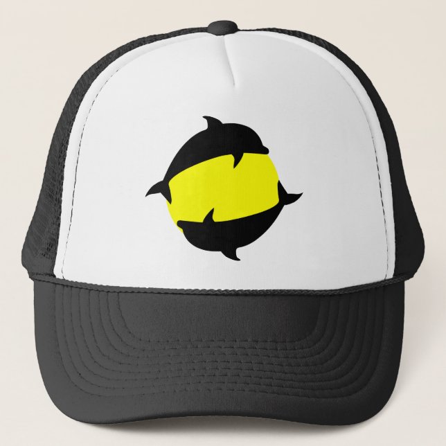 Gorra De Camionero yin yand lindo delfines al sol (Anverso)