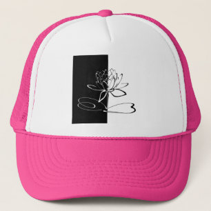 Gorra De Camionero Yin Yang Black White Lotus Blossom