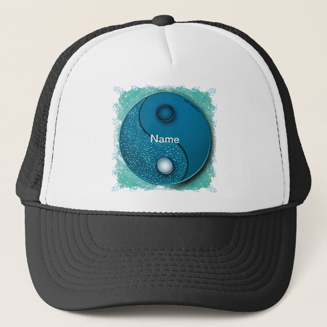 Gorra De Camionero Yin Yang de agua azul (Anverso)