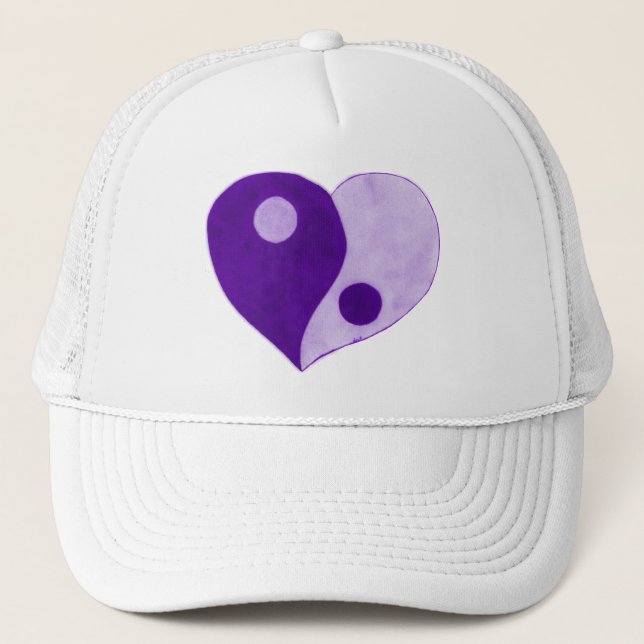 Gorra De Camionero Yin Yang Heart (Purple/Lilac) (Anverso)