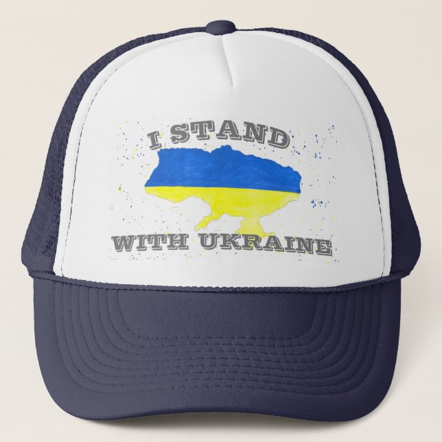 Gorra De Camionero Yo apoyo la bandera ucraniana (Anverso)