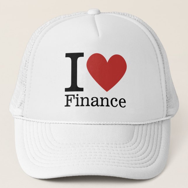 Gorra De Camionero Yo ❤️ Love Finance - Departamento de Finanzas - (Anverso)