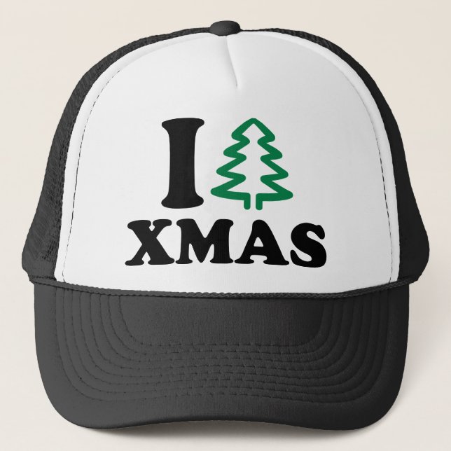 Gorra De Camionero Yo Navidad del árbol de amor (Anverso)