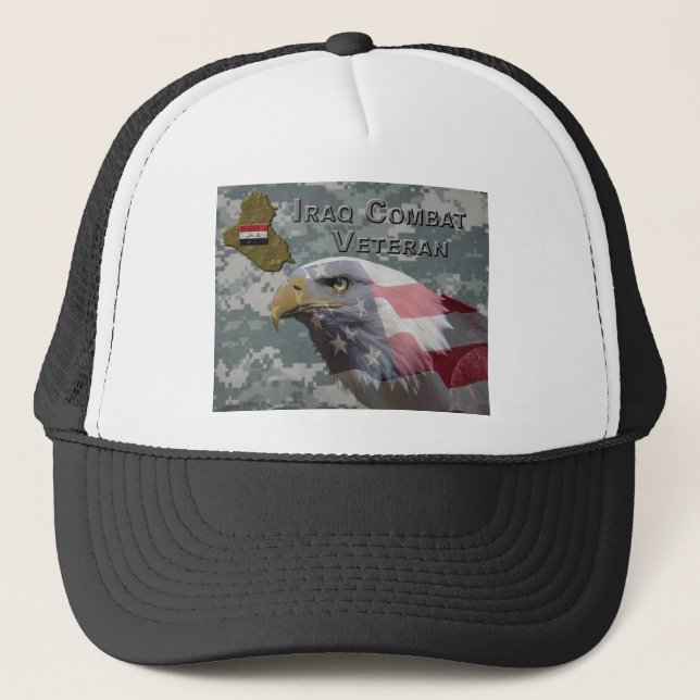 Gorra De Camionero Yo serví - Veterano de Combate Irag (Anverso)