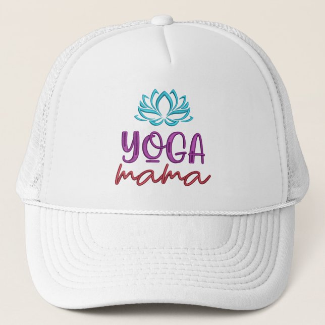 Gorra De Camionero Yoga Mama Cita Flor Lotus (Anverso)