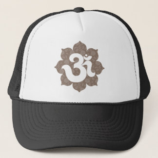 Gorra De Camionero Yoga OM en el gris marrón de Lotus