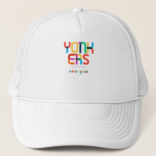 Gorra De Camionero Yonkers New York Mid Century, Pop Art, (Anverso)