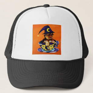 Gorra De Camionero Yorkie Poo de Halloween