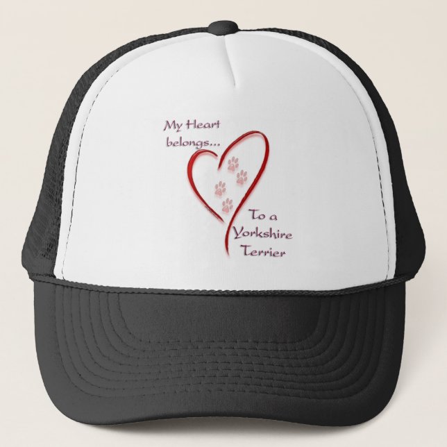 Gorra De Camionero Yorkshire Terrier Heart Pertenece (Anverso)
