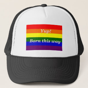 Gorra De Camionero Yup de la bandera arcoiris del orgullo gay nació d