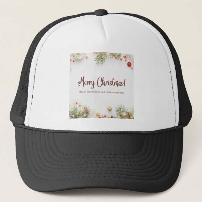 Gorra De Camionero Zazzle Merry Christmas (Anverso)