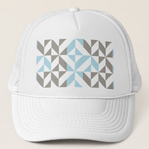 Gorra De Camionero ZigZag geométrico azul y plata