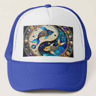 Gorra De Camionero Zodiac - Pisces Fish Yin y Yang