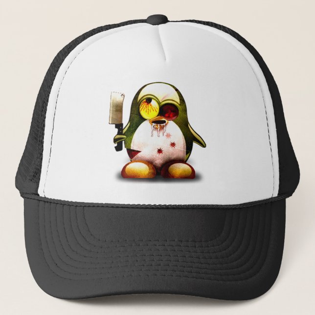 Gorra De Camionero Zombi Tux (Linux Tux) (Anverso)