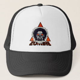 Gorra De Camionero ZOMBIE Naranja Triángulo de ojos