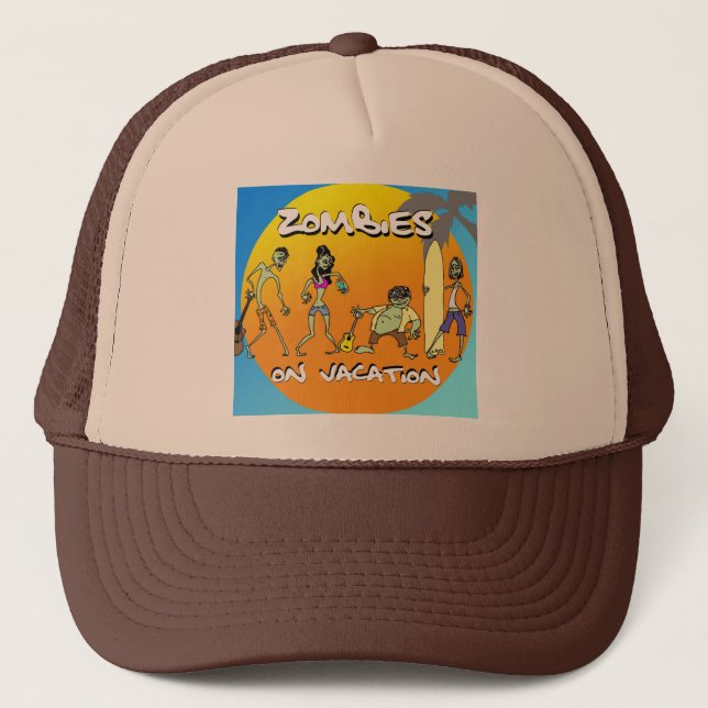 Gorra De Camionero Zombis el vacaciones (Anverso)