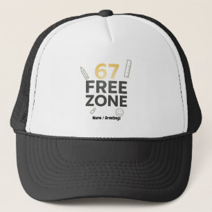 Gorra De Camionero Zona libre de 67 Cita divertida de clase Profesor
