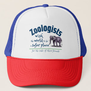 Gorra De Camionero Zoólogo desear al mundo un lugar más seguro