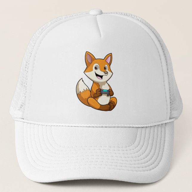 Gorra De Camionero Zorro jugando con control (Anverso)