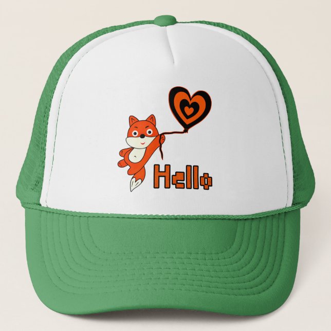 Gorra De Camionero Zorro naranja volador (Anverso)