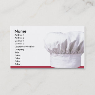 Gorra de chefs en tarjeta de visita