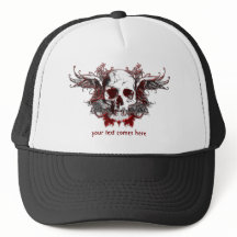 gorra de cráneo rojo oscuro