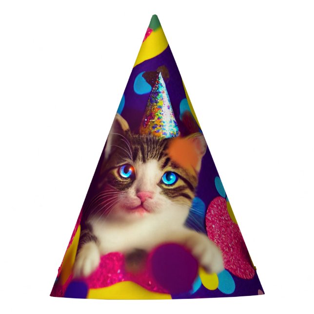 Gorra de cumpleaños Confetti Kitty #1 - Gorras Fie (Anverso)