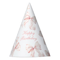 Gorra de cumpleaños de Bow Rosado
