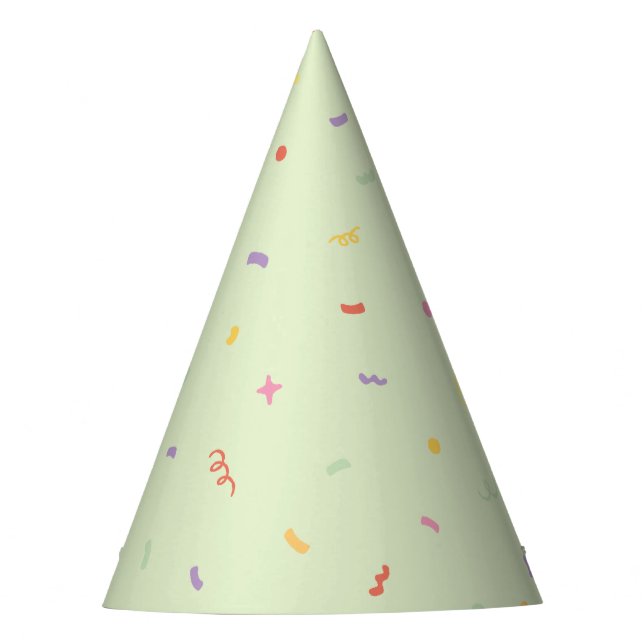Gorra de cumpleaños de confeti verde menta (Anverso)