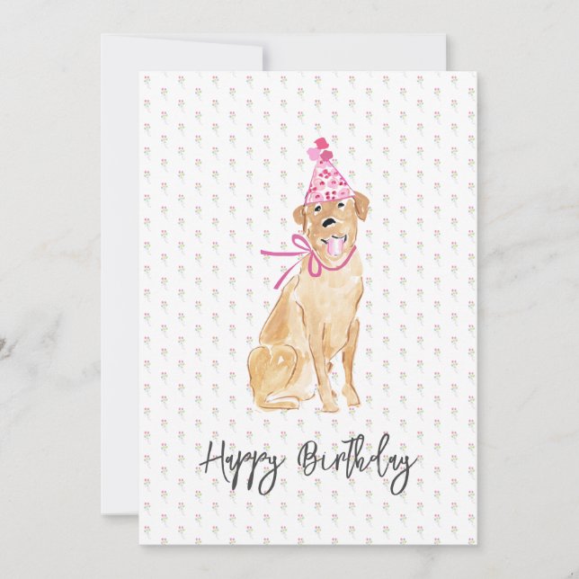 Gorra de cumpleaños de Labrador dorado Globos Masc (Anverso)