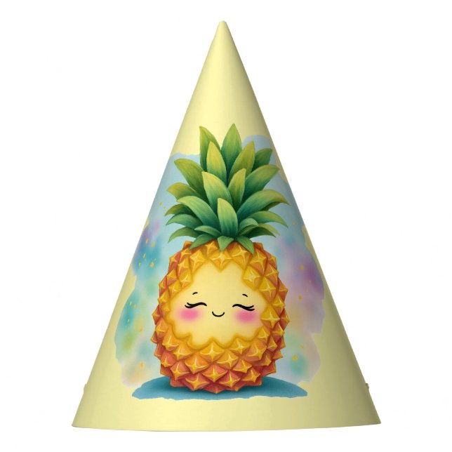 Gorra de cumpleaños de piña feliz (Anverso)