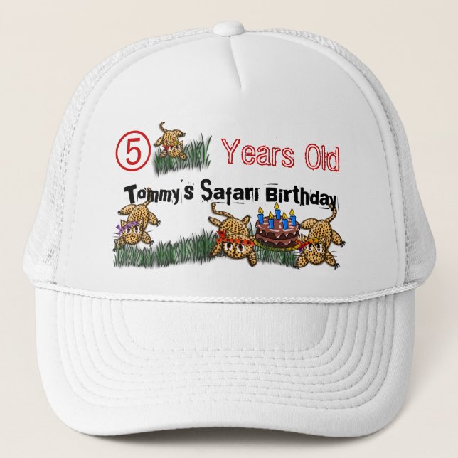 Gorra de cumpleaños del leopardo salvaje ultracuto (Anverso)