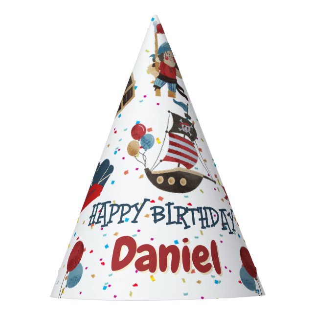 Gorra de cumpleaños temática pirata (Anverso)