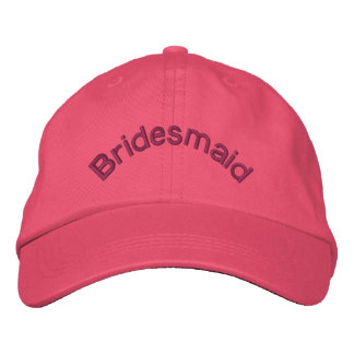 Gorra de dama de honor con bordado rosa