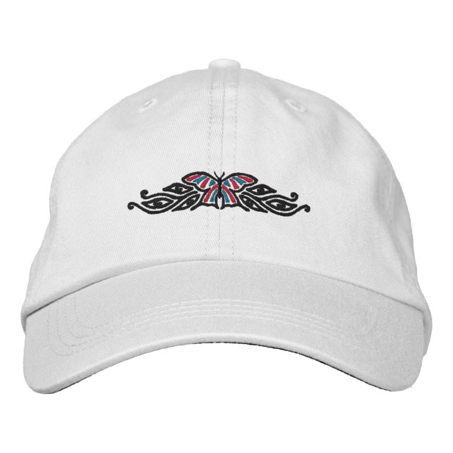 Gorra de diseño de mariposa bordada (Anverso)