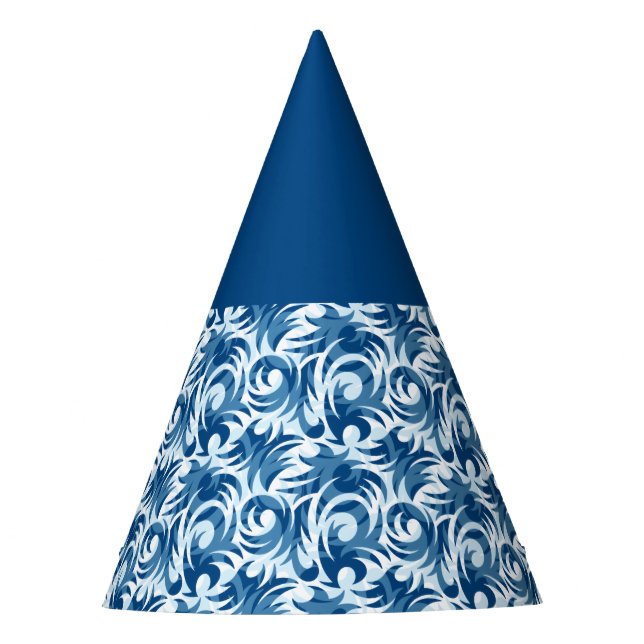 Gorra de Fiesta azul del patrón blanco y azul (Anverso)