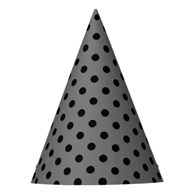 Gorra de fiesta con lunares negra y gris oscuro (Anverso)