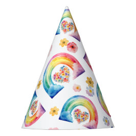 Gorra de fiesta de cumpleaños con arcoiris acuátic