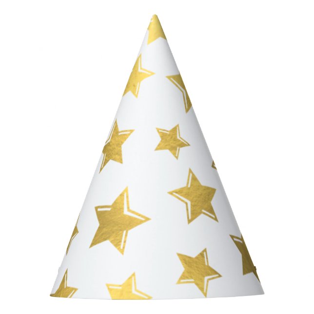 Gorra de fiesta de estrellas doradas brillantes (Anverso)