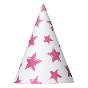 Gorra de fiesta de estrellas rosadas