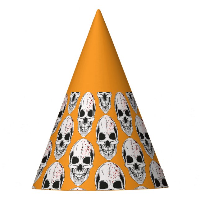 Gorra de Fiesta de Halloween Skull Naranja (Anverso)