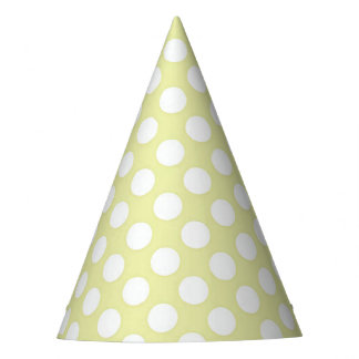 Gorra de fiesta de lunares blanca y amarilla clara