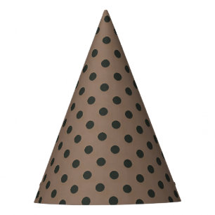 Gorra de fiesta de lunares marrón sobre negro