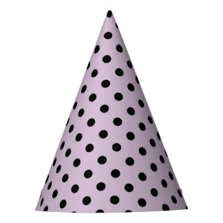 Gorra de fiesta de lunares negra y morada lavanda