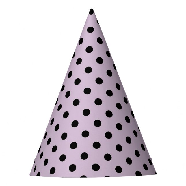 Gorra de fiesta de lunares negra y morada lavanda (Anverso)