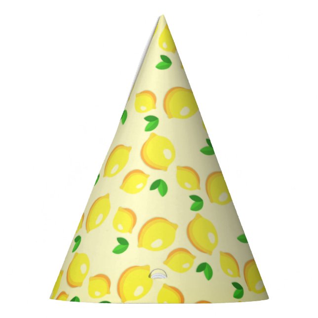 Gorra de Fiesta de papel amarillo Lemons (Izquierda)
